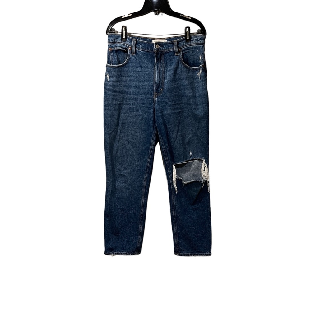 Abercrombie & Fitch 90s Straight Ultra High Rise Jean Distressed Size 30/10s - Picture 2 of 9